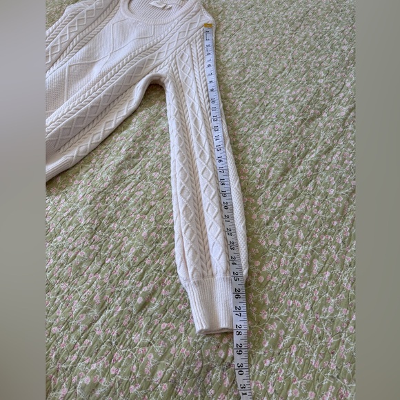 Cyrus Cream Cable Knit Sweater Ivory Size M Academy Preppy - Picture 2 of 15
